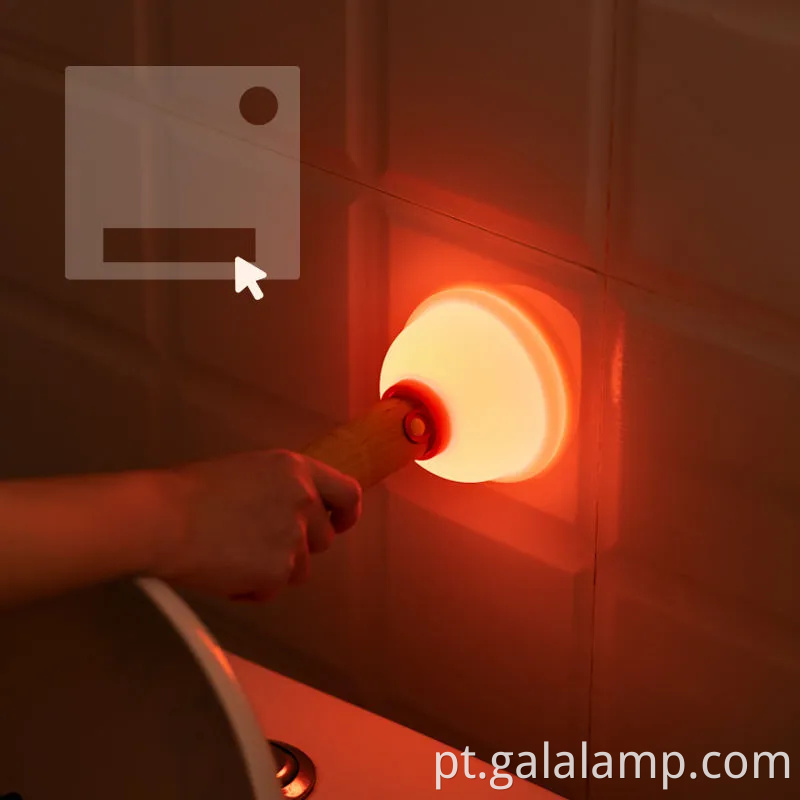 Luz noturna de alça de madeira elegante com motivo único